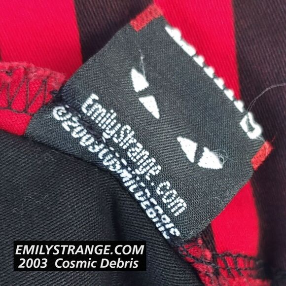Emily The Strange Rare Vintage Y2K Black & Red Goth Dress Sample Medium Large - Picture 11 of 14